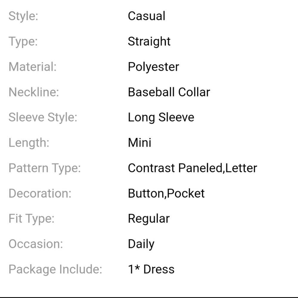 Letter Patch Baseball Dress - Picture 2 of 5